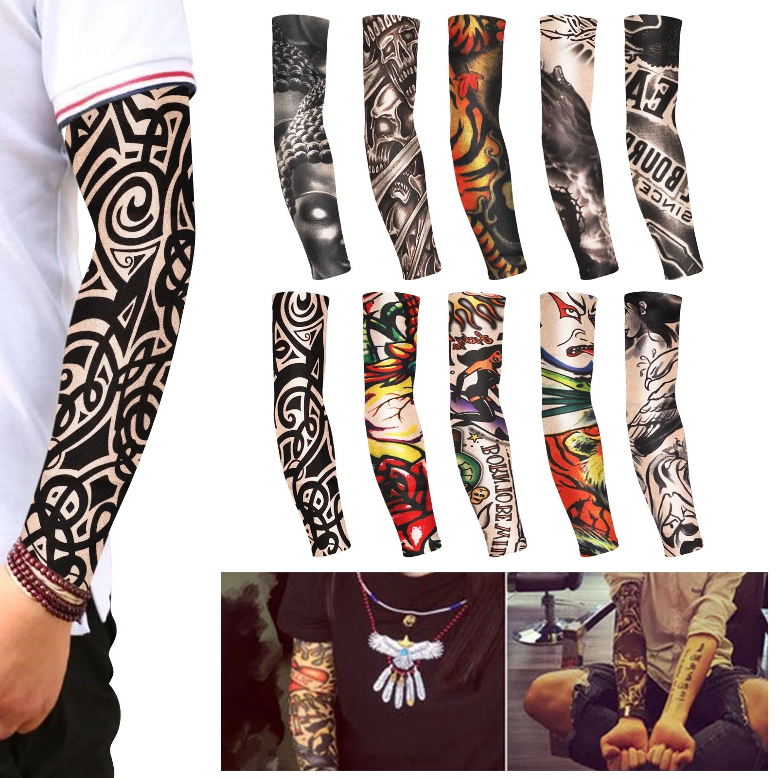 UV Protection Cooling Arm Sleeves 10Pcs - UPF 50 Compression Men Women Sports | PREMA TIME - Prema Time