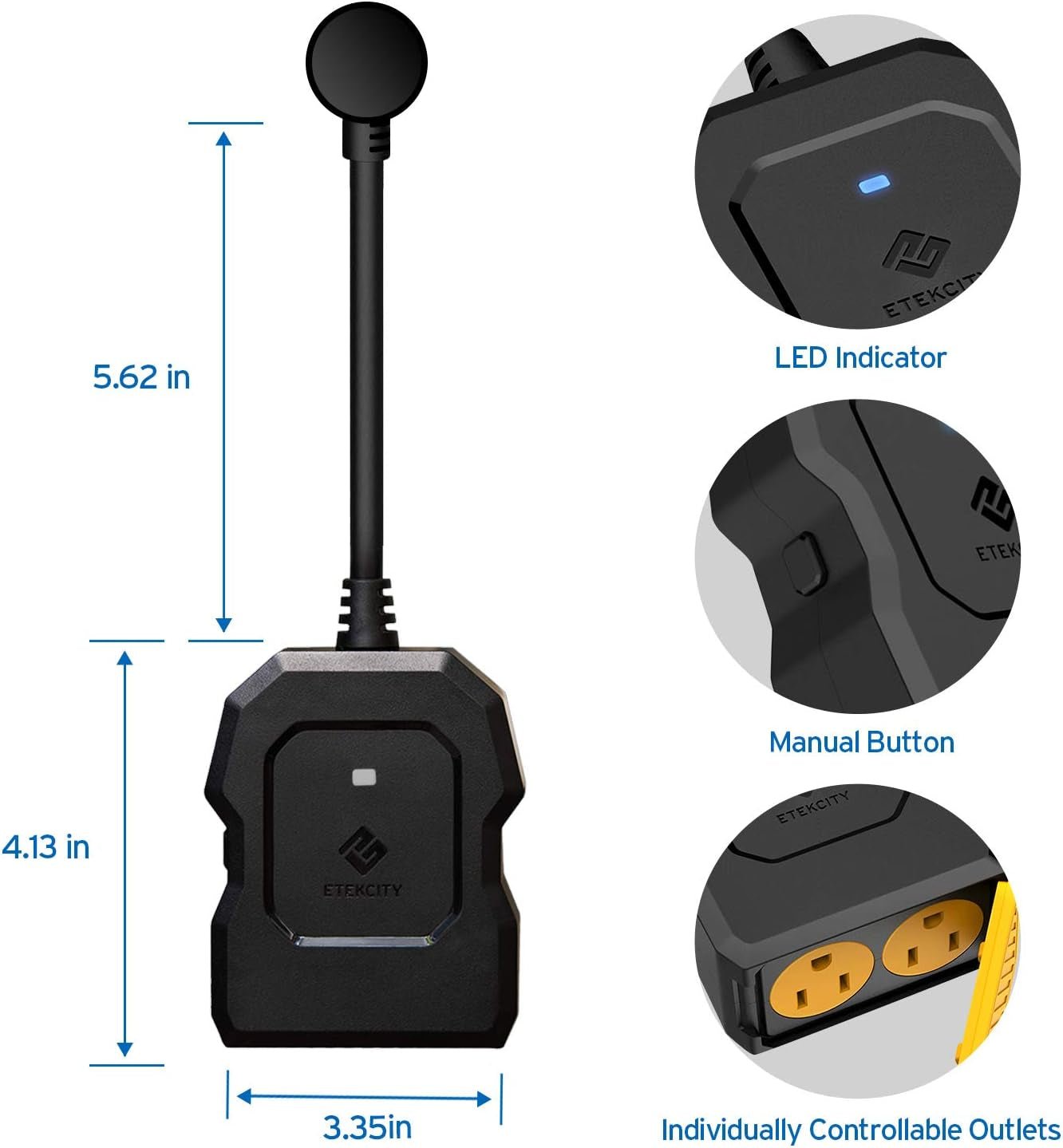 Smart Outdoor WiFi Outlet, 2 Socket Waterproof IPX4, Energy Monitoring - PREMA TIME - Prema Time