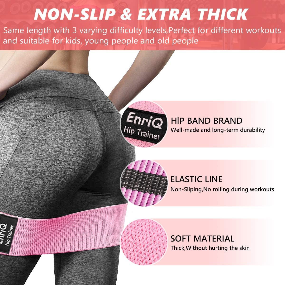 Non-Slip Fabric Booty Bands - Glute & Thigh Workout - PREMA TIME - Prema Time