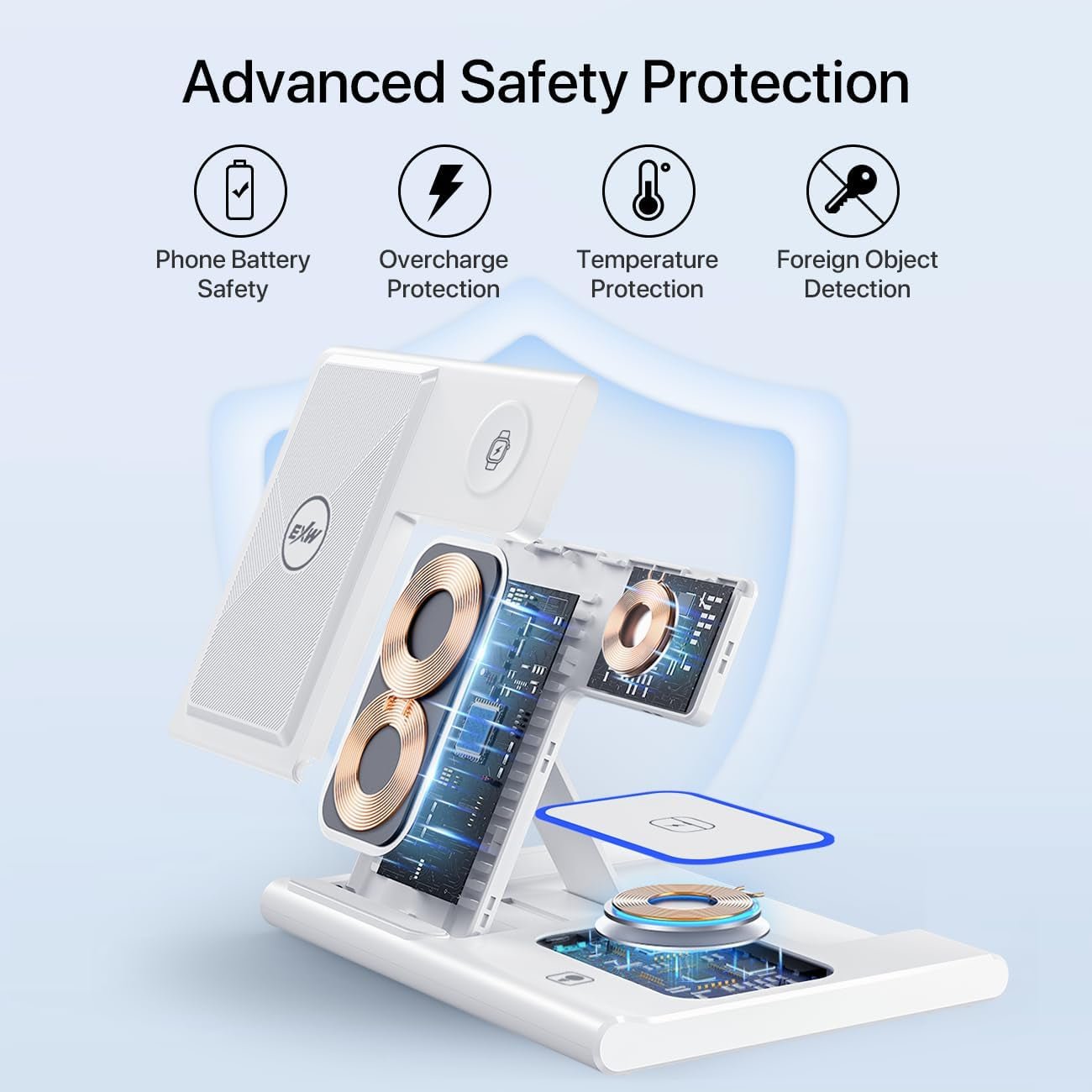 3-in-1 Foldable Fast Qi Wireless Charger - PREMA TIME - Prema Time