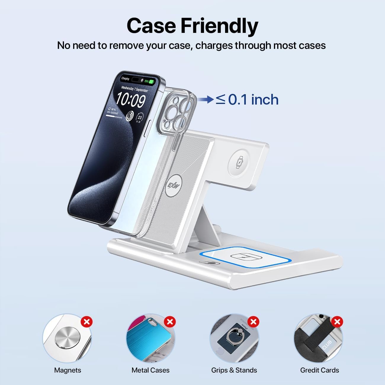 3-in-1 Foldable Fast Qi Wireless Charger - PREMA TIME - Prema Time