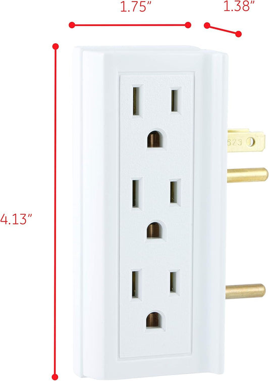 GE 6-Outlet Wall Tap Extender - Side Access Power Splitter - White | PREMA TIME - Prema Time