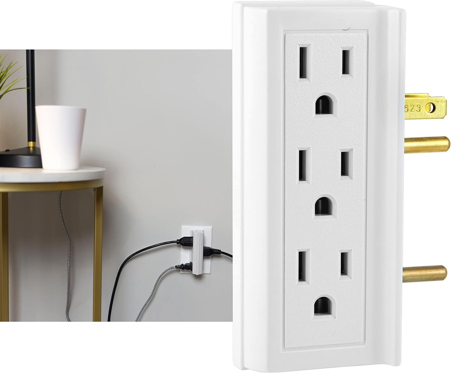 GE 6-Outlet Wall Tap Extender - Side Access Power Splitter - White | PREMA TIME - Prema Time