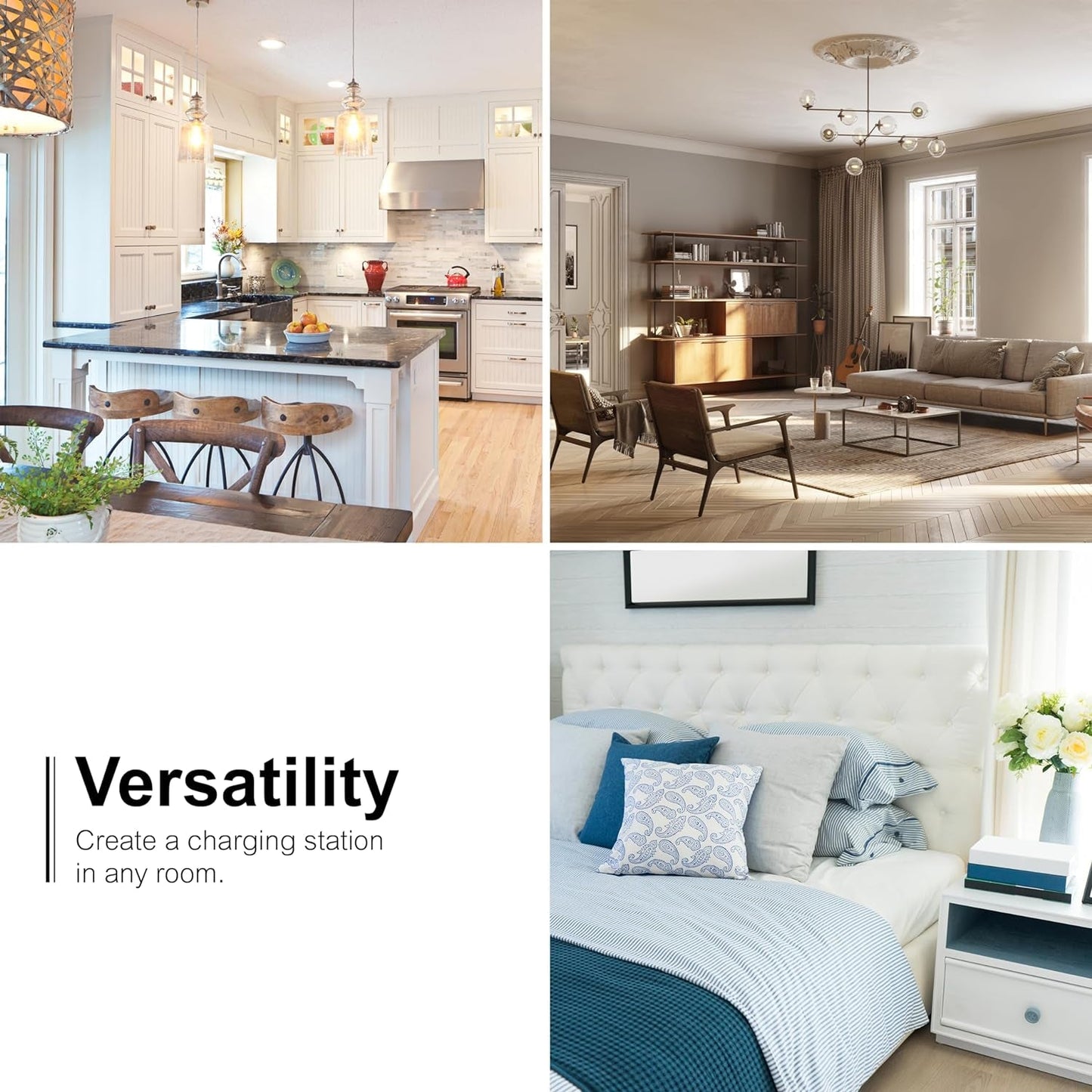 GE 6-Outlet Wall Tap Extender - Grounded Adapter & Charging Station - White | PREMA TIME - Prema Time