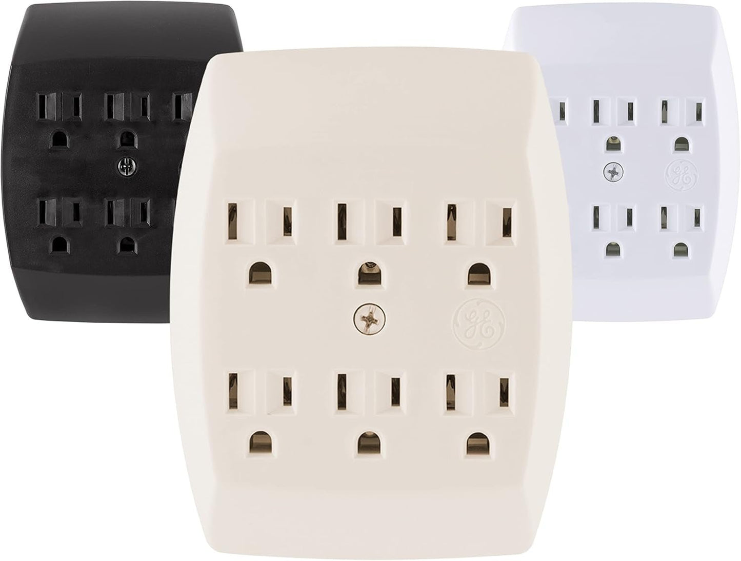 GE 6-Outlet Wall Tap Extender - Grounded Adapter & Charging Station - White | PREMA TIME - Prema Time