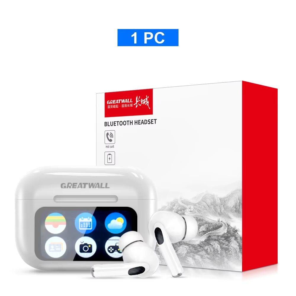 GREATWALL TWS Wireless Bluetooth Earbuds LCD Touch Screen HIFI Stereo HD Call - PREMA TIME - Prema Time