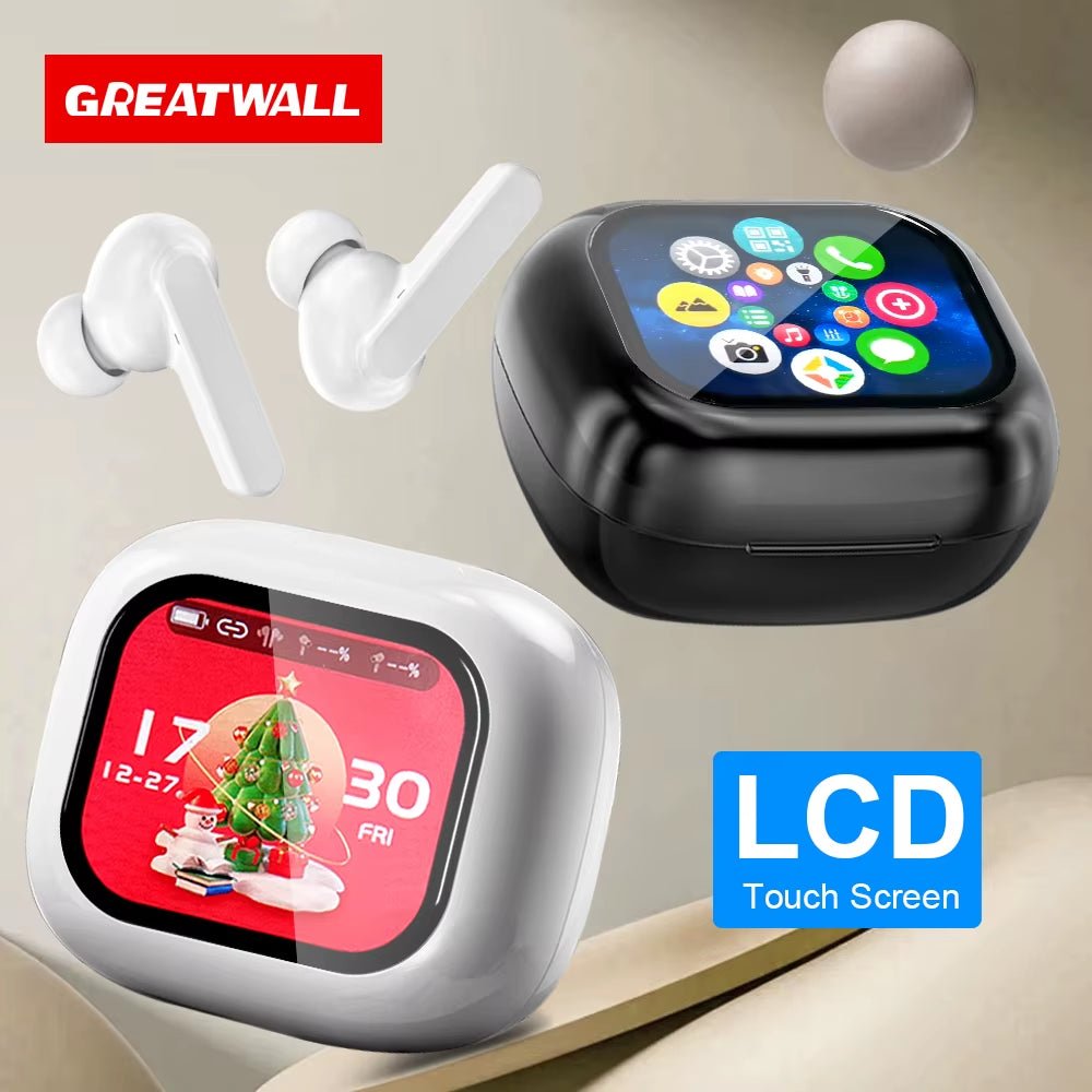 GREATWALL TWS Wireless Bluetooth Earbuds LCD Touch Screen HIFI Stereo HD Call - PREMA TIME - Prema Time