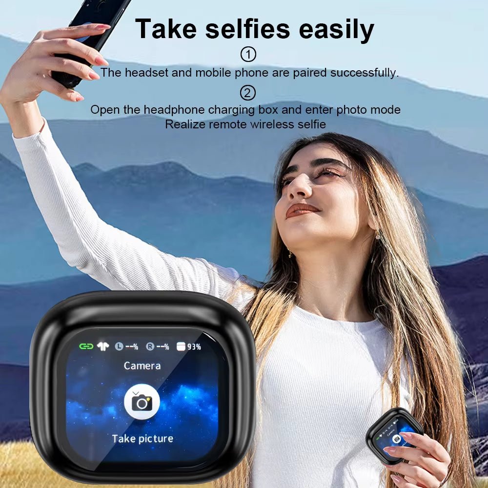 GREATWALL TWS Wireless Bluetooth Earbuds LCD Touch Screen HIFI Stereo HD Call - PREMA TIME - Prema Time