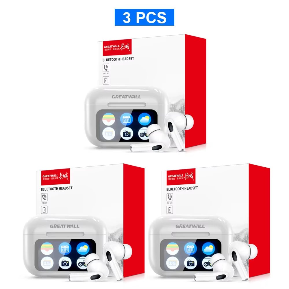 GREATWALL TWS Wireless Bluetooth Earbuds LCD Touch Screen HIFI Stereo HD Call - PREMA TIME - Prema Time