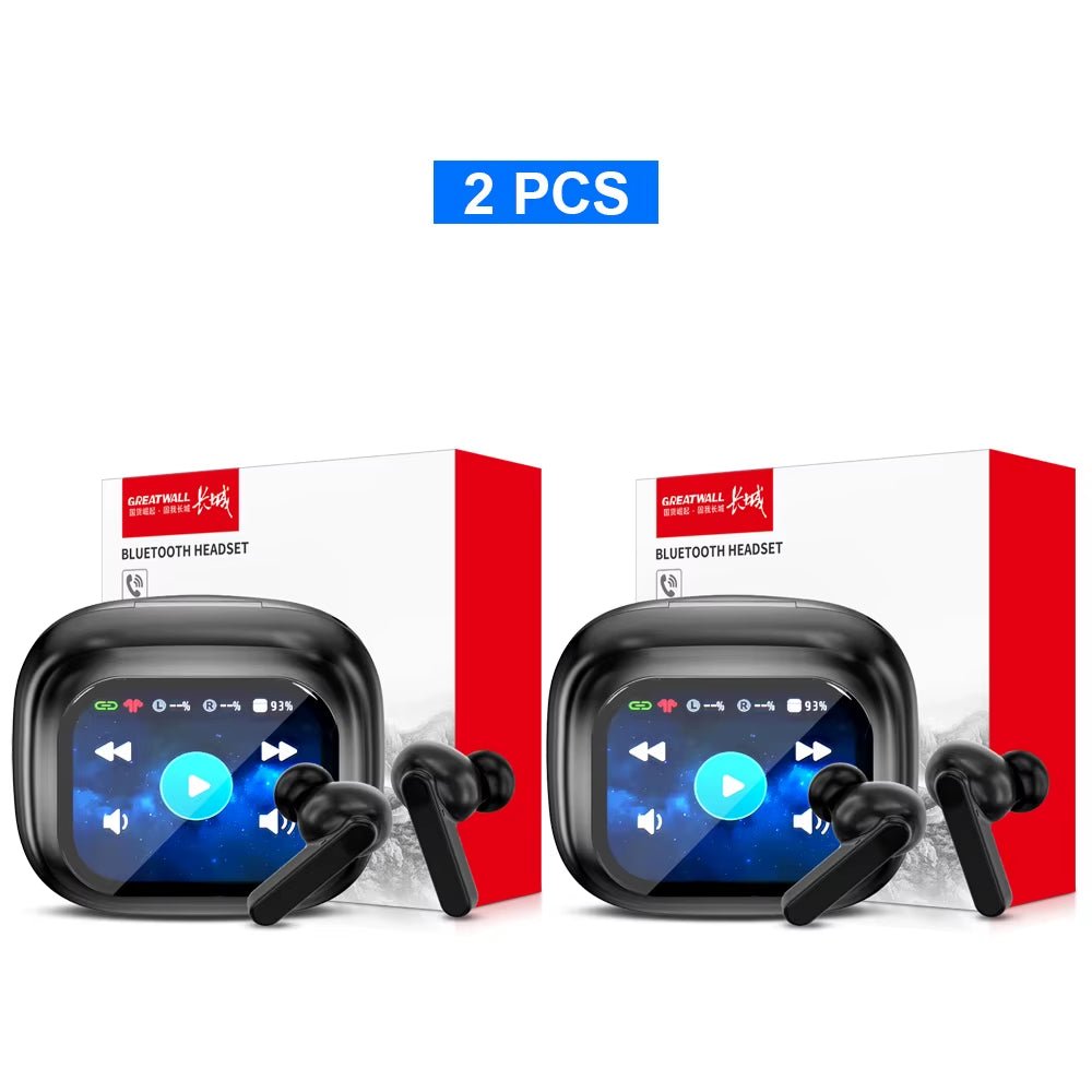 GREATWALL TWS Wireless Bluetooth Earbuds LCD Touch Screen HIFI Stereo HD Call - PREMA TIME - Prema Time