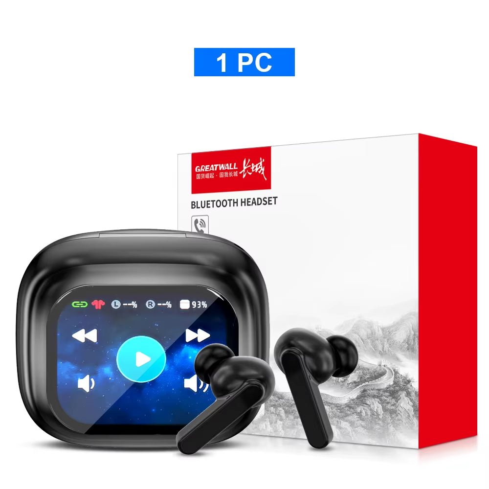 GREATWALL TWS Wireless Bluetooth Earbuds LCD Touch Screen HIFI Stereo HD Call - PREMA TIME - Prema Time