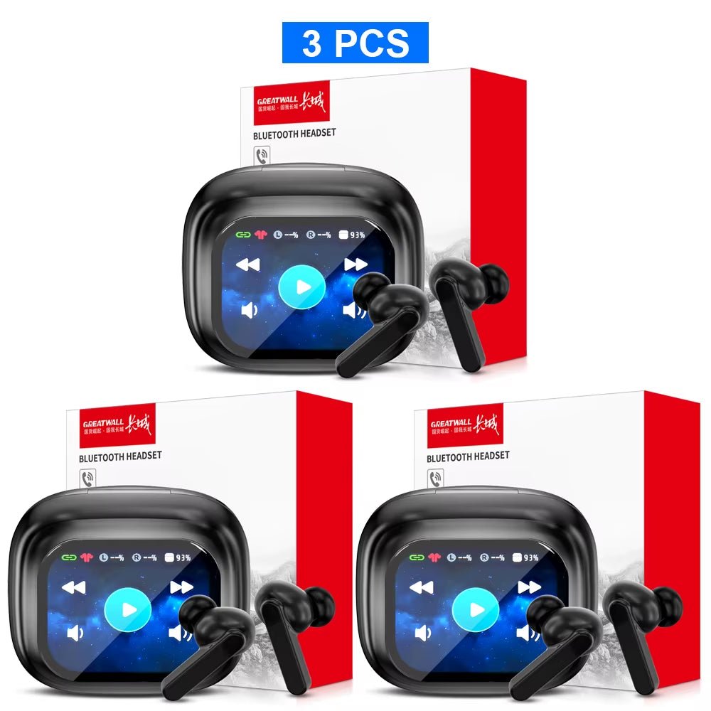 GREATWALL TWS Wireless Bluetooth Earbuds LCD Touch Screen HIFI Stereo HD Call - PREMA TIME - Prema Time