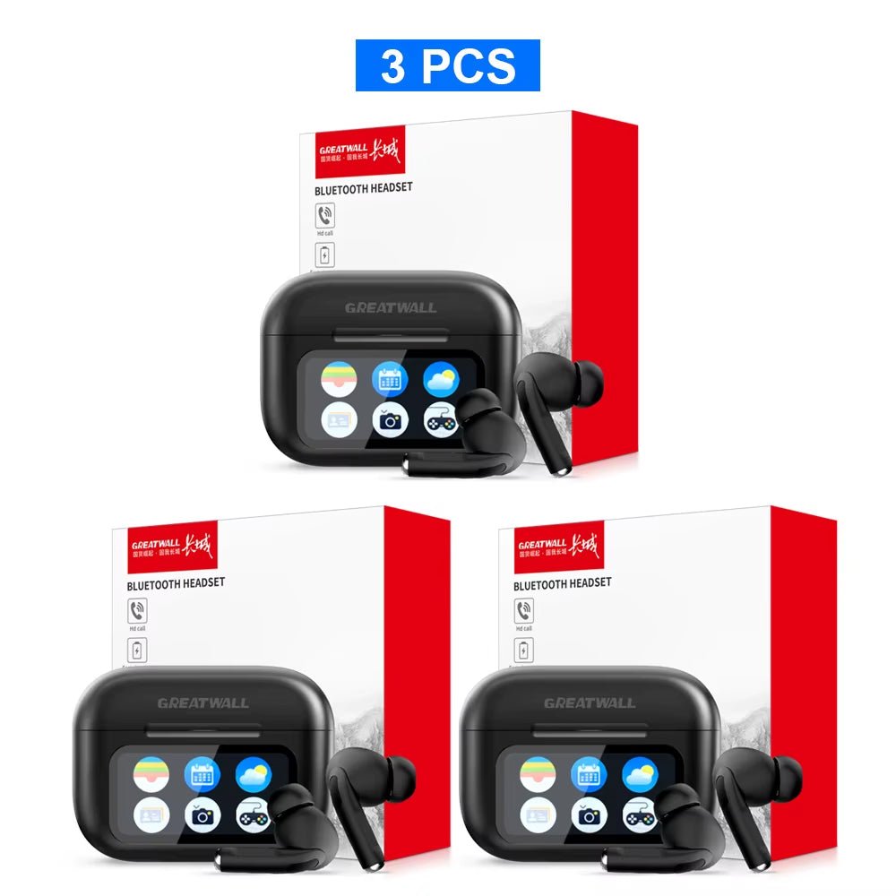 GREATWALL TWS Wireless Bluetooth Earbuds LCD Touch Screen HIFI Stereo HD Call - PREMA TIME - Prema Time