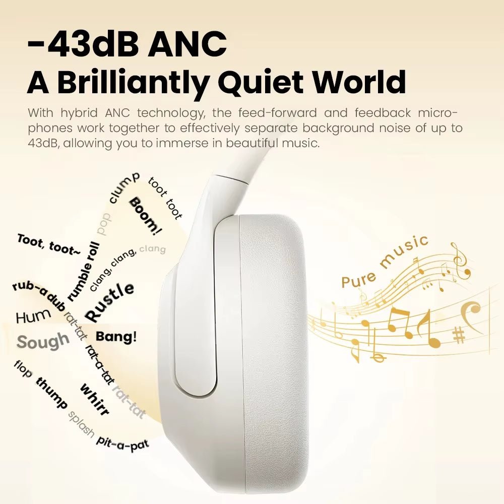 HAYLOU S30 ANC Bluetooth 5.4 Headphones - 43dB Noise Cancelling 80H Battery Hi - Res Audio - PREMA TIME - Prema Time