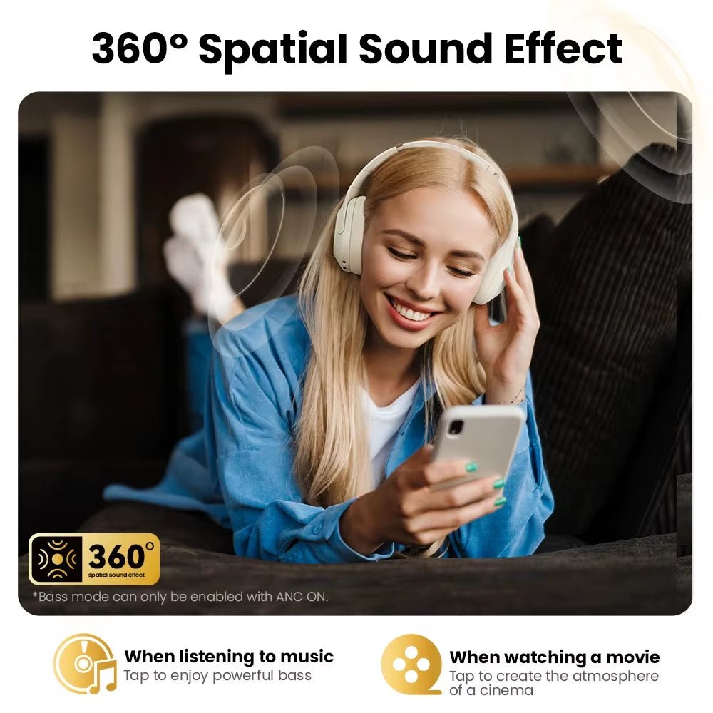 HAYLOU S30 ANC Bluetooth 5.4 Headphones - 43dB Noise Cancelling 80H Battery Hi - Res Audio - PREMA TIME - Prema Time