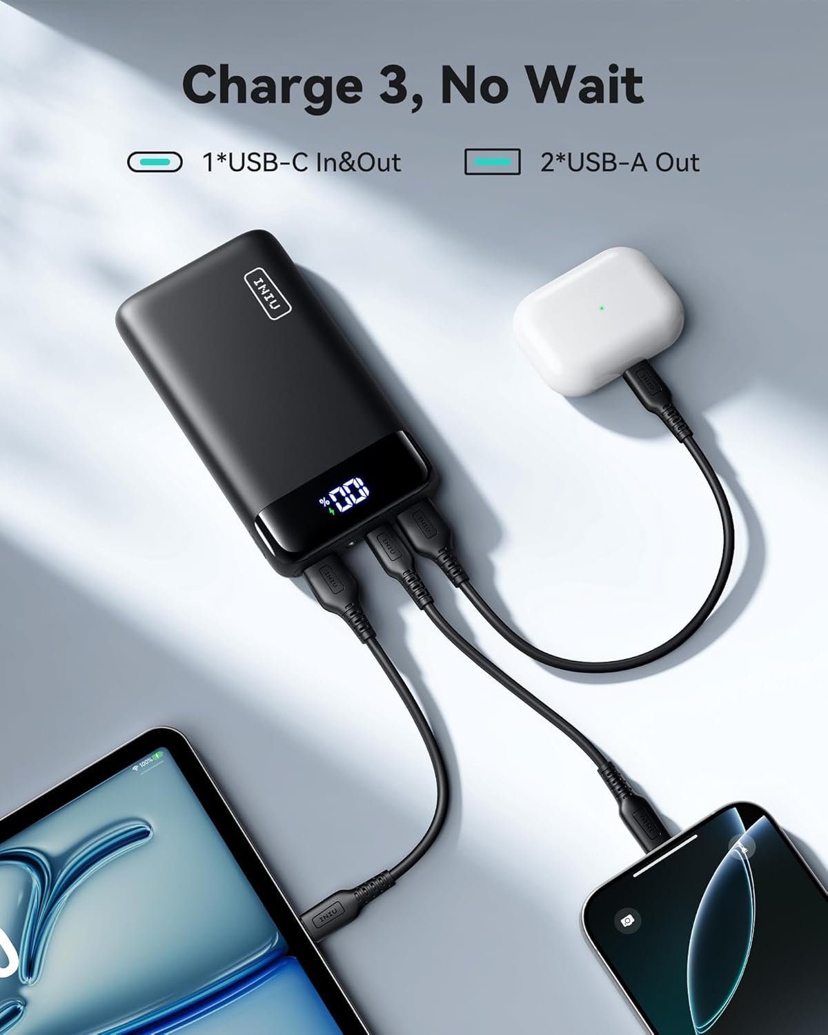 INIU 20000mAh Fast Charging Power Bank with LED Display - PREMA TIME - Prema Time