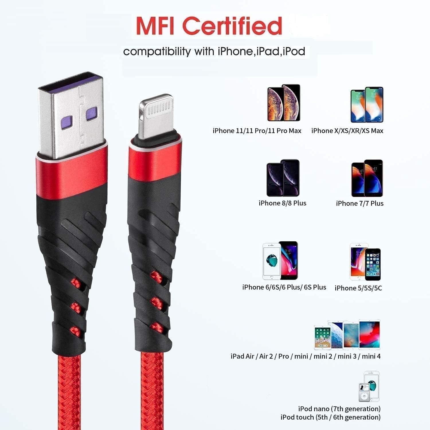 iPhone Lightning Cable 2-Pack 10ft - MFi Certified Fast Charging Cord CyvenSmart - PREMA TIME - Prema Time
