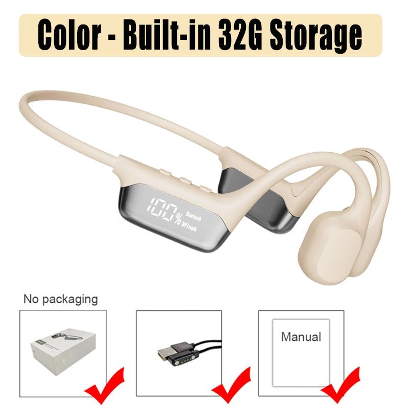 Bone Conduction Bluetooth 5.4 Headphones IPX8 Waterproof MP3 32GB - PREMA TIME - Prema Time