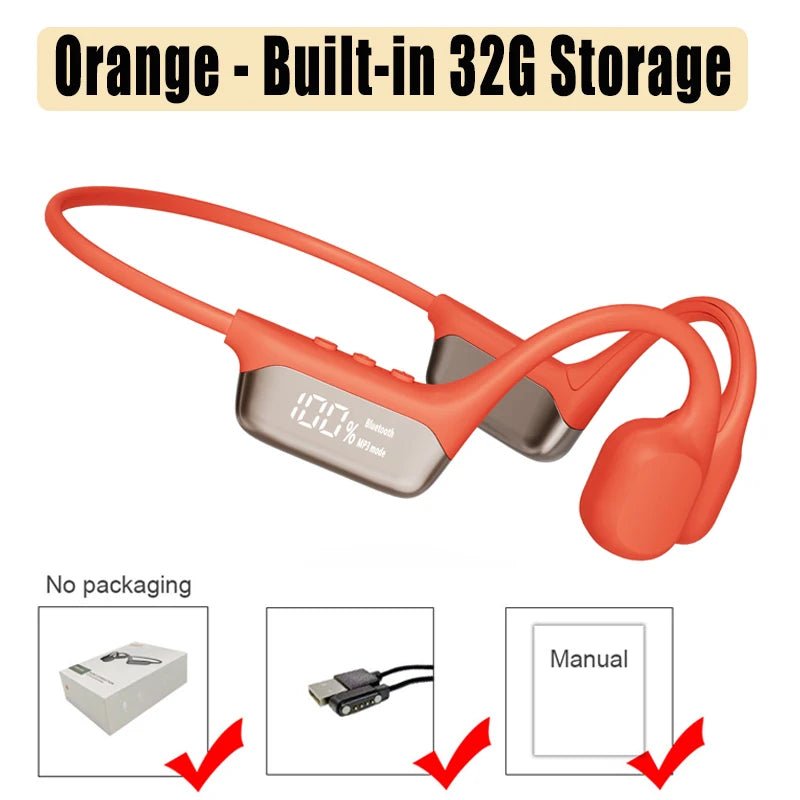 Bone Conduction Bluetooth 5.4 Headphones IPX8 Waterproof MP3 32GB - PREMA TIME - Prema Time