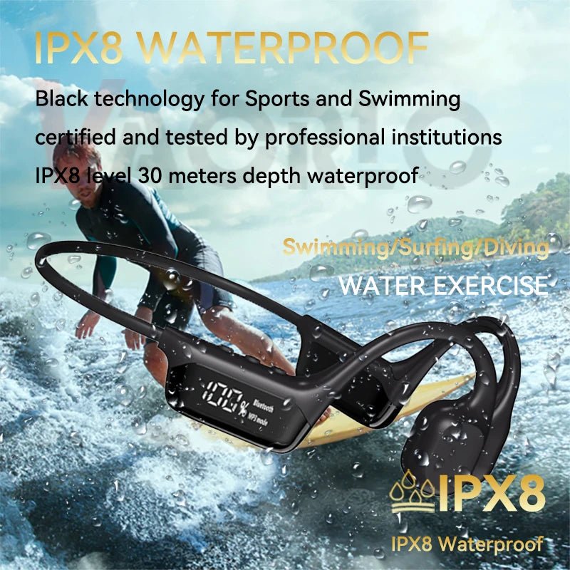 Bone Conduction Bluetooth 5.4 Headphones IPX8 Waterproof MP3 32GB - PREMA TIME - Prema Time