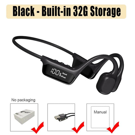Bone Conduction Bluetooth 5.4 Headphones IPX8 Waterproof MP3 32GB - PREMA TIME - Prema Time