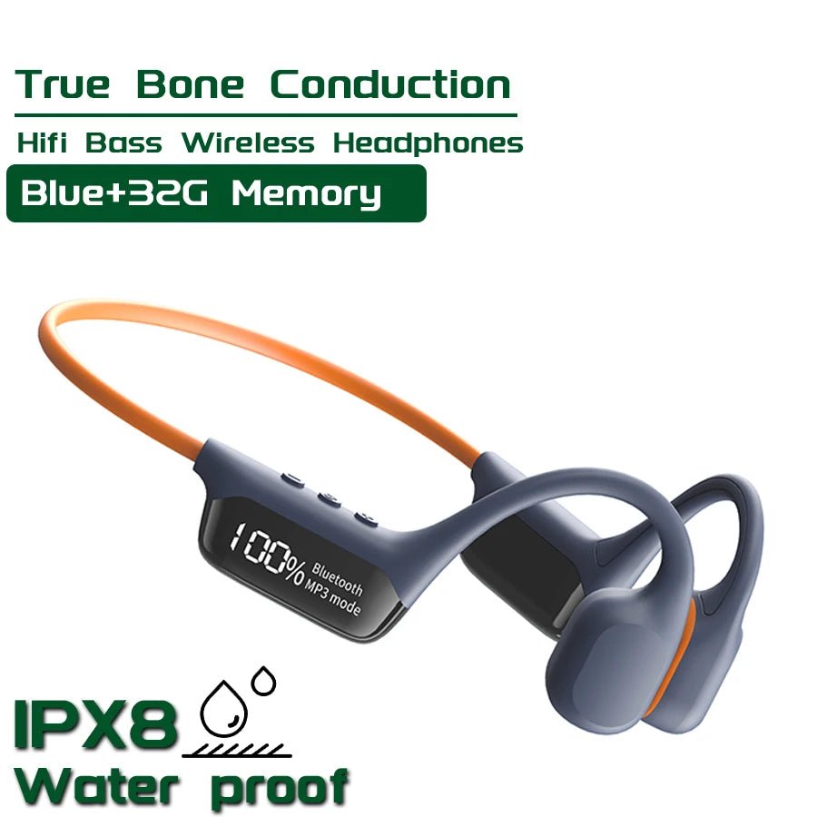 Bone Conduction Bluetooth 5.4 Headphones IPX8 Waterproof MP3 32GB - PREMA TIME - Prema Time