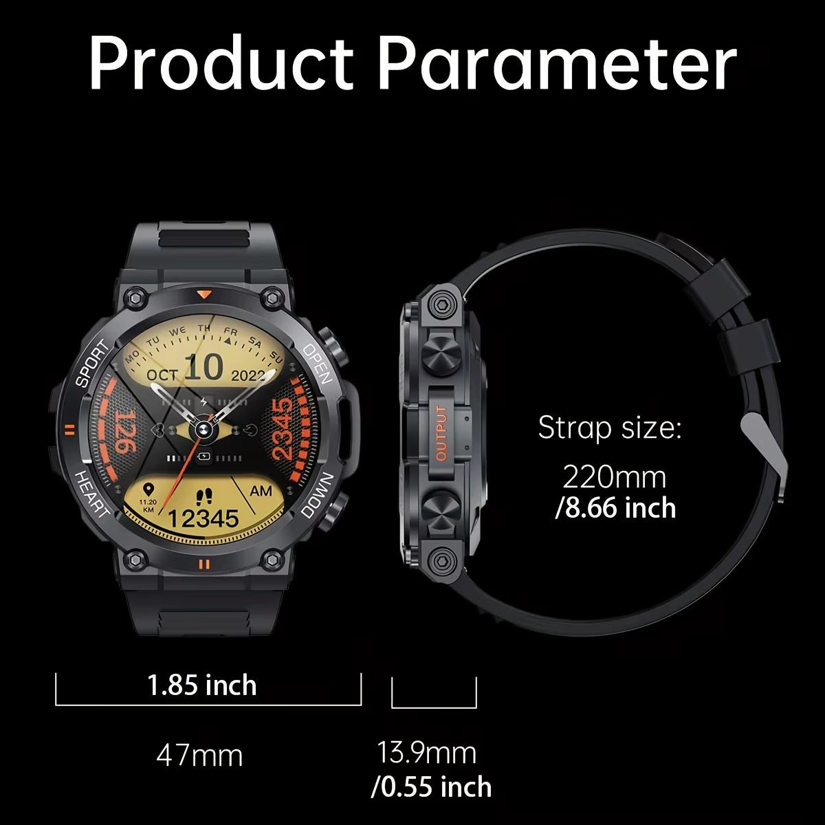 K56Pro Smart Watch for Men - Heart Rate Blood Monitor 400mAh HD Screen - PREMA TIME - Prema Time