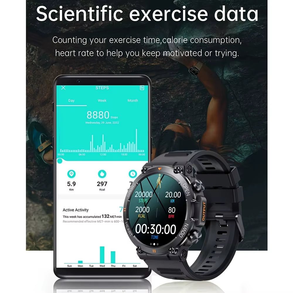 K56Pro Smart Watch for Men - Heart Rate Blood Monitor 400mAh HD Screen - PREMA TIME - Prema Time