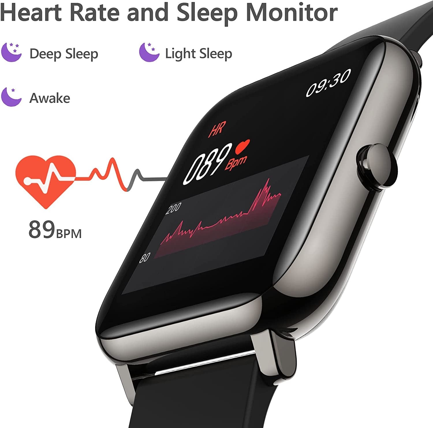 KALINCO Smart Watch Fitness Tracker Heart Rate Blood Pressure Monitor 1.4 Touch Screen iOS Android - PREMA TIME - Prema Time