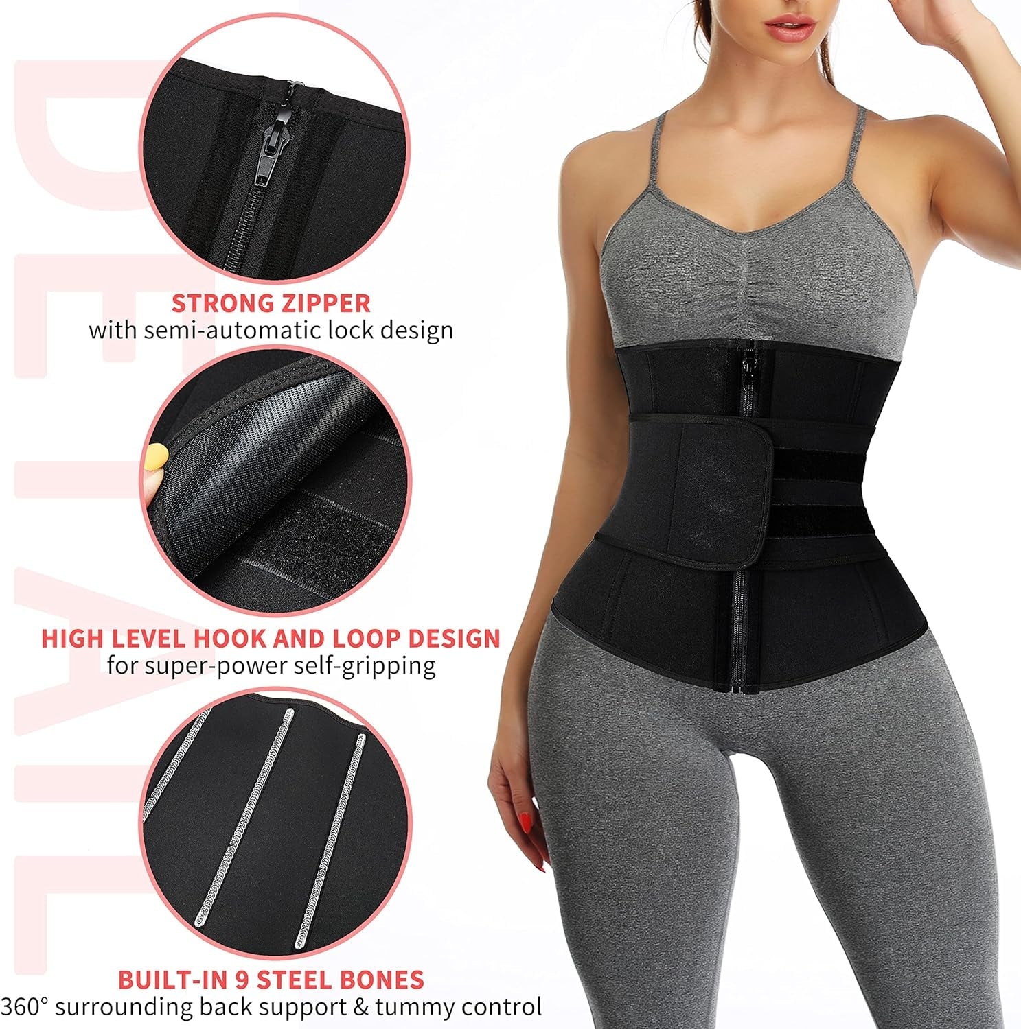Neoprene Sauna Waist Trainer Corset Sweat Belt Women Compression Workout | PREMA TIME - Prema Time