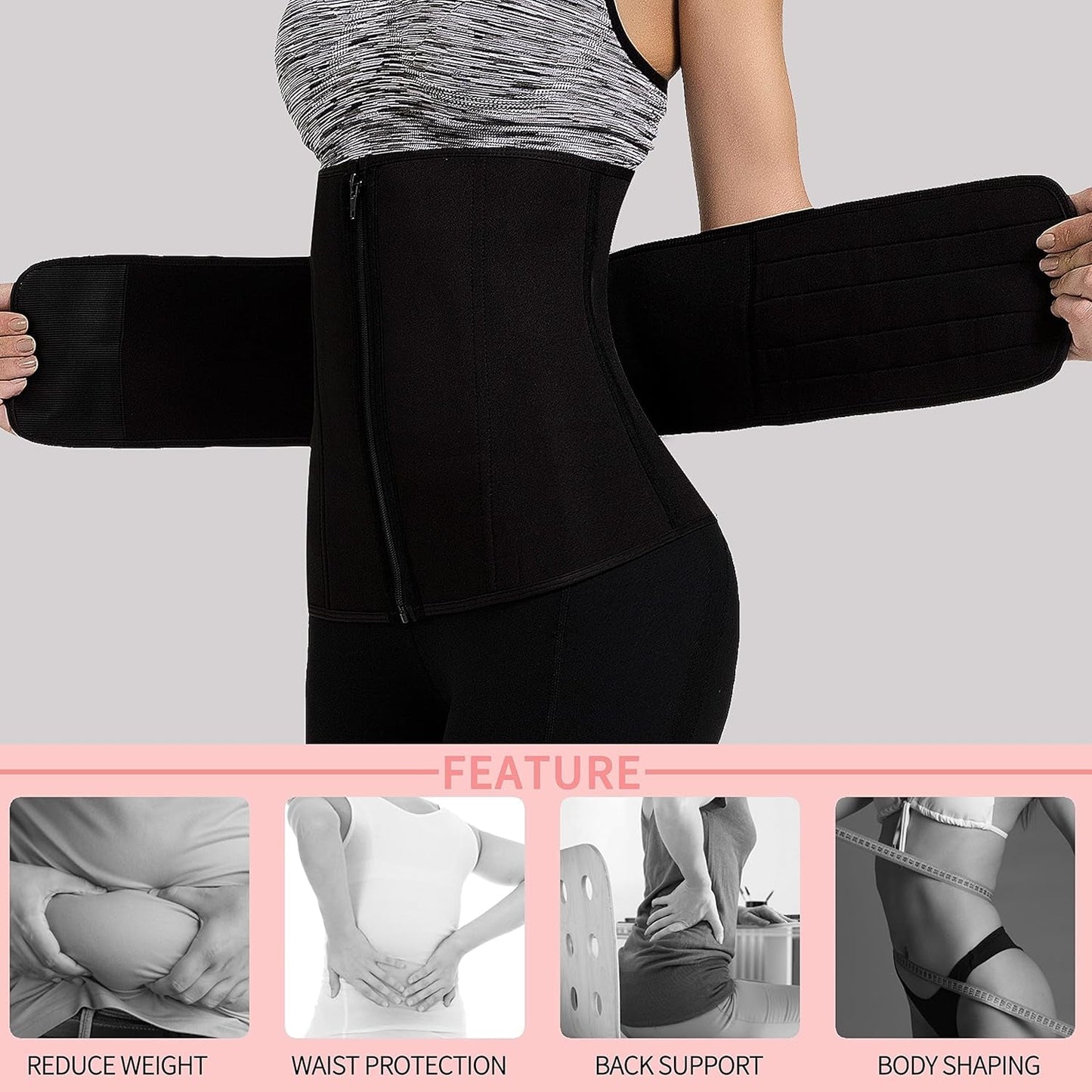 Neoprene Sauna Waist Trainer Corset Sweat Belt Women Compression Workout | PREMA TIME - Prema Time