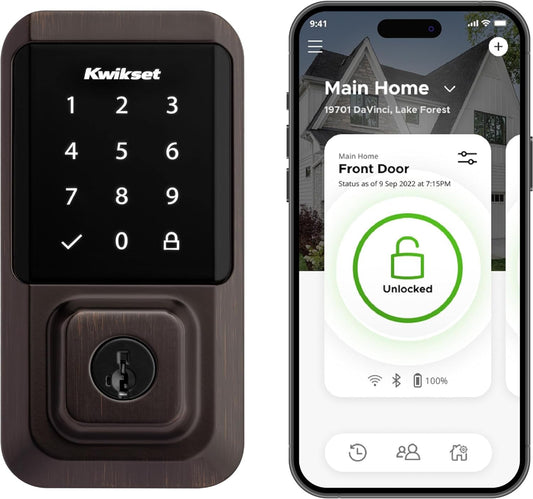 Halo Wi-Fi Smart Lock: Keyless Entry Touchscreen Deadbolt - Venetian Bronze - PREMA TIME - Prema Time