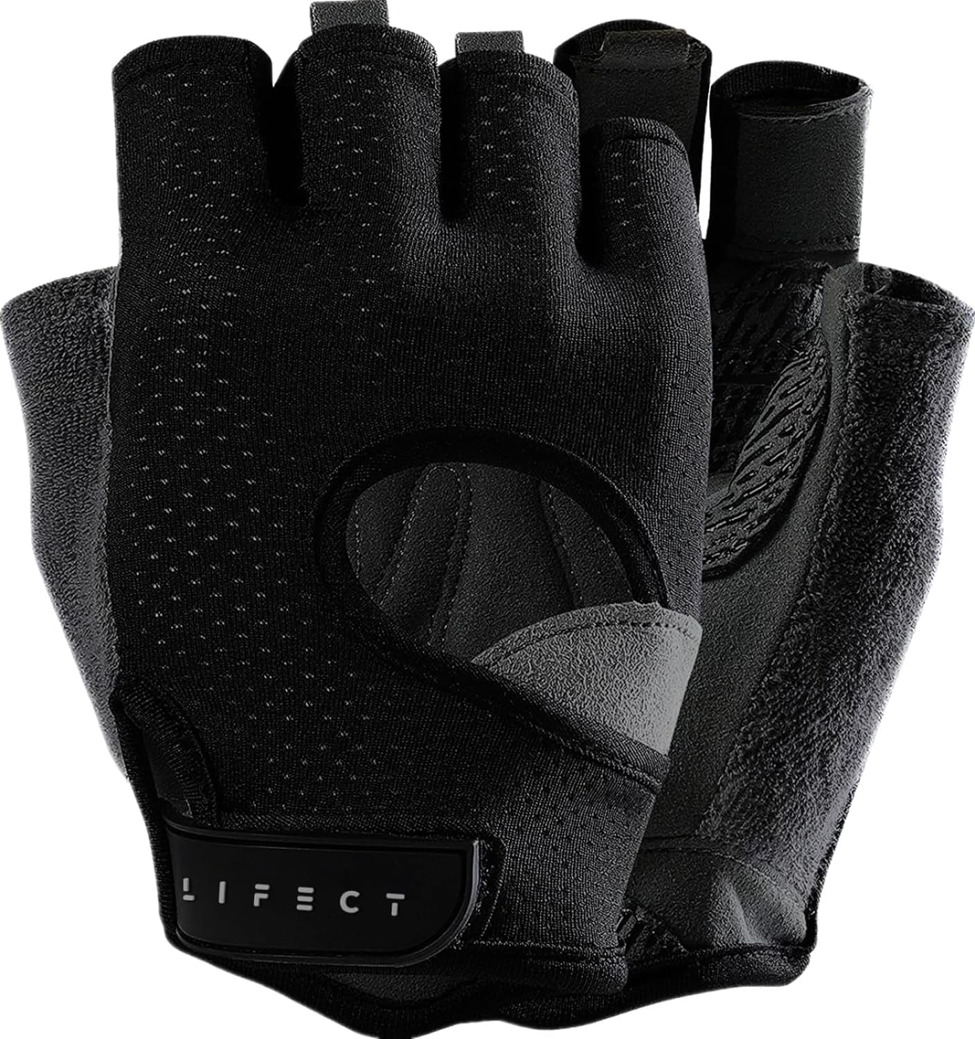 LIFECT Freedom Workout Gloves Fingerless Weight Lifting Knuckle Protection Curved Open Back - PREMA TIME - Prema Time