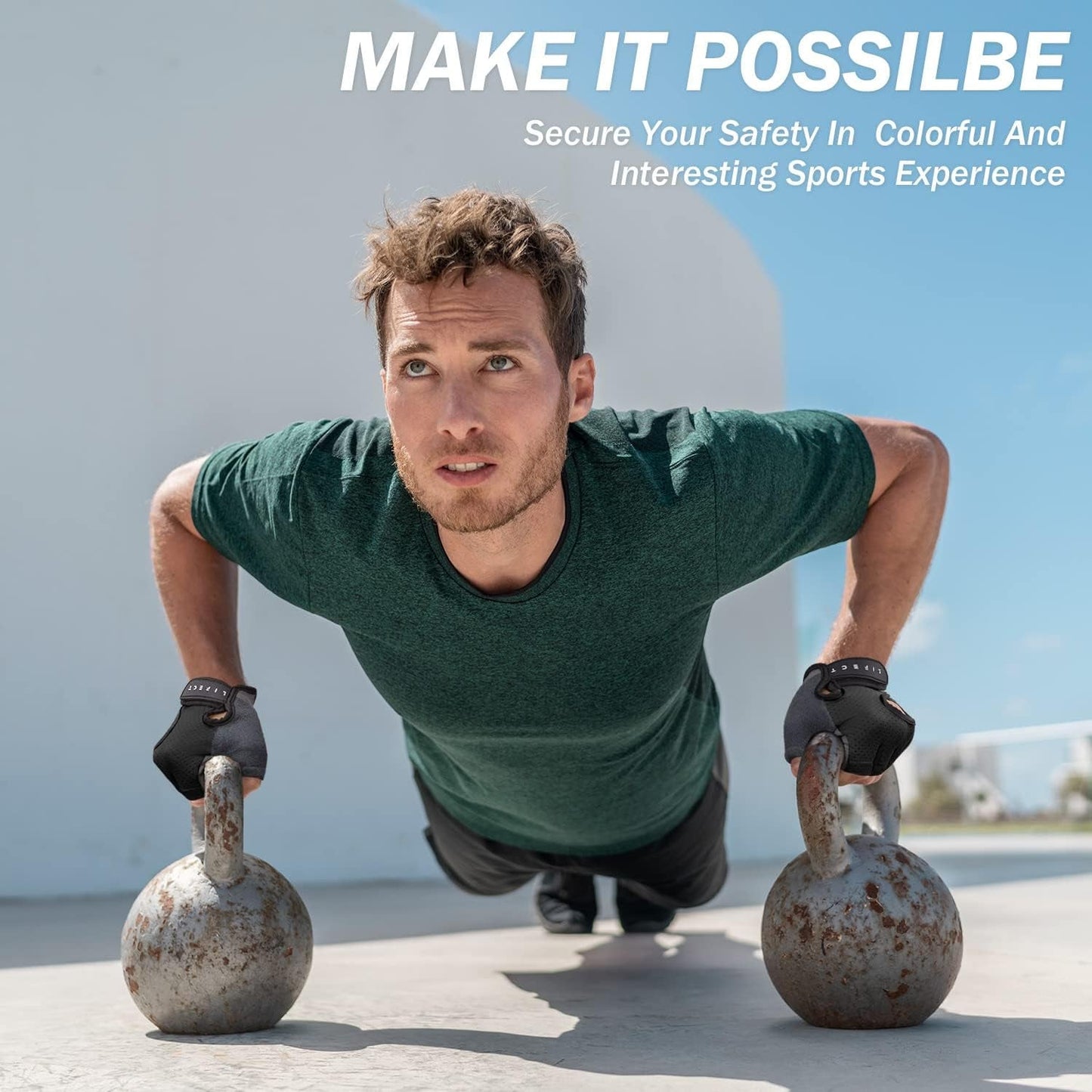 LIFECT Freedom Workout Gloves Fingerless Weight Lifting Knuckle Protection Curved Open Back - PREMA TIME - Prema Time