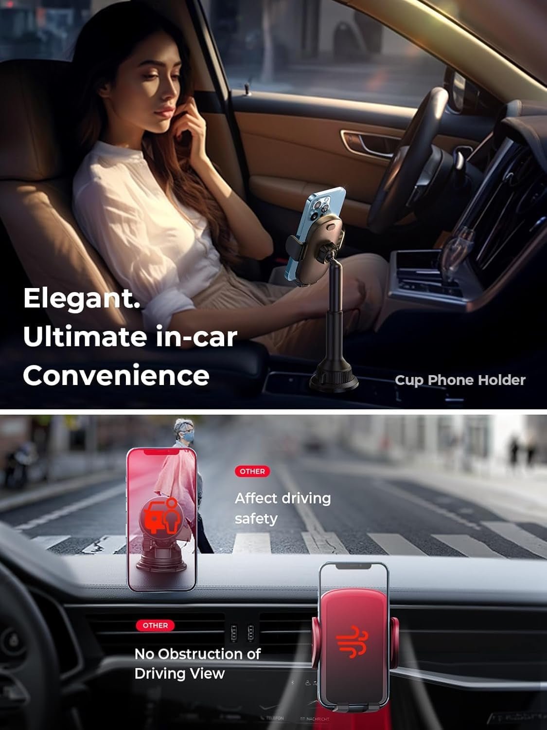 LISEN 360° Adjustable Phone Holder- No Shaking Car Mount - Prema Time