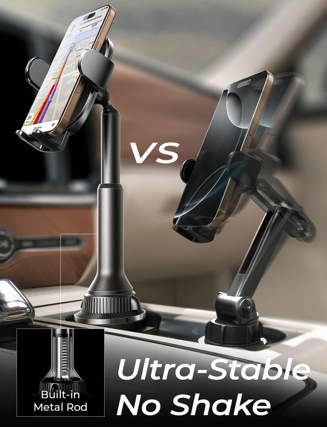 LISEN 360° Adjustable Phone Holder- No Shaking Car Mount - Prema Time