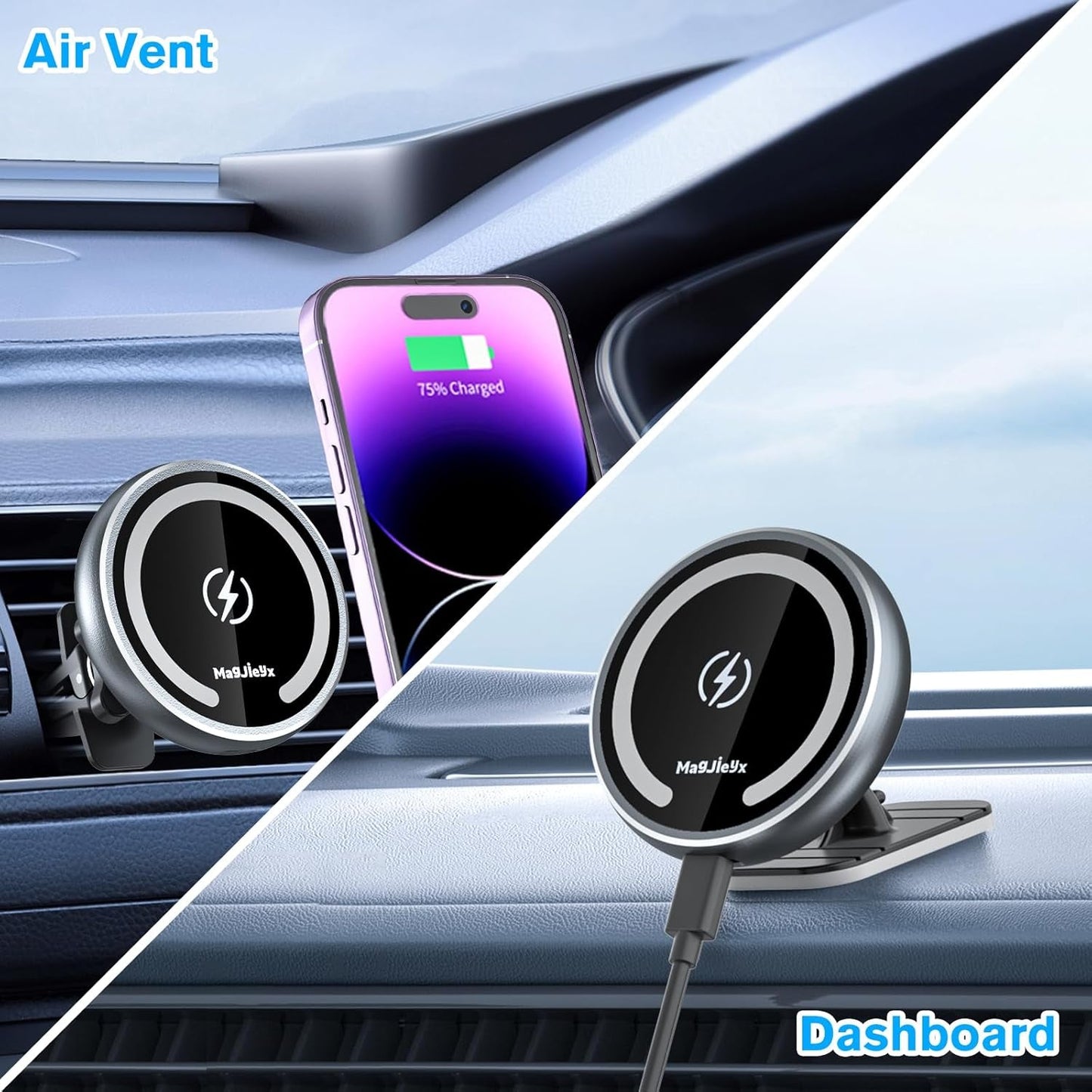 MagSafe Car Mount Wireless Charger - Fast Charge iPhone - PREMA TIME - Prema Time