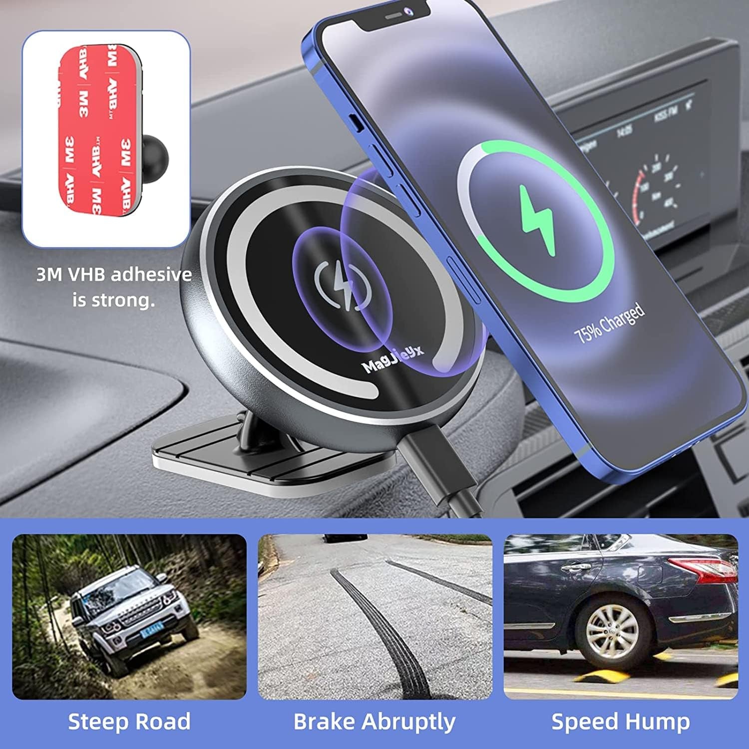 MagSafe Car Mount Wireless Charger - Fast Charge iPhone - PREMA TIME - Prema Time