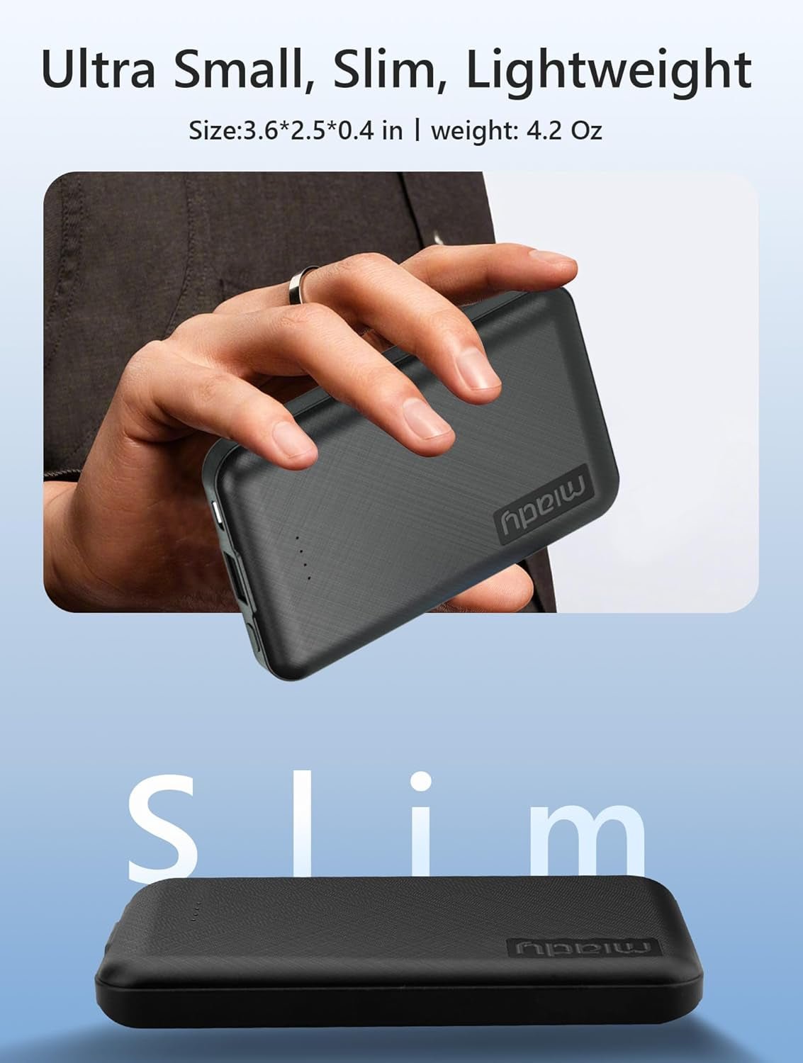 Miady 2-Pack 5000mAh Mini Portable Charger - USB-C Fast Charging iPhone 16 Galaxy - PREMA TIME - Prema Time