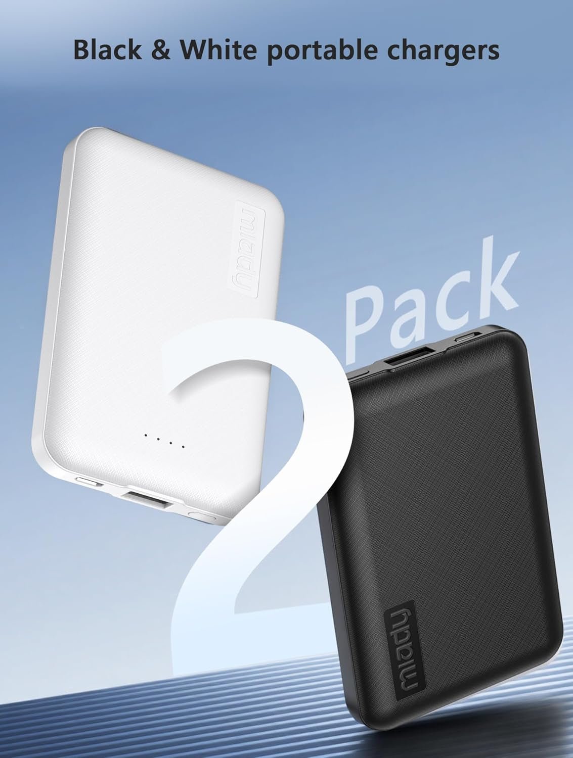 Miady 2-Pack 5000mAh Mini Portable Charger - USB-C Fast Charging iPhone 16 Galaxy - PREMA TIME - Prema Time