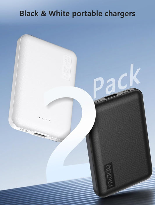 Miady 2-Pack 5000mAh Mini Portable Charger - USB-C Fast Charging iPhone 16 Galaxy - PREMA TIME - Prema Time