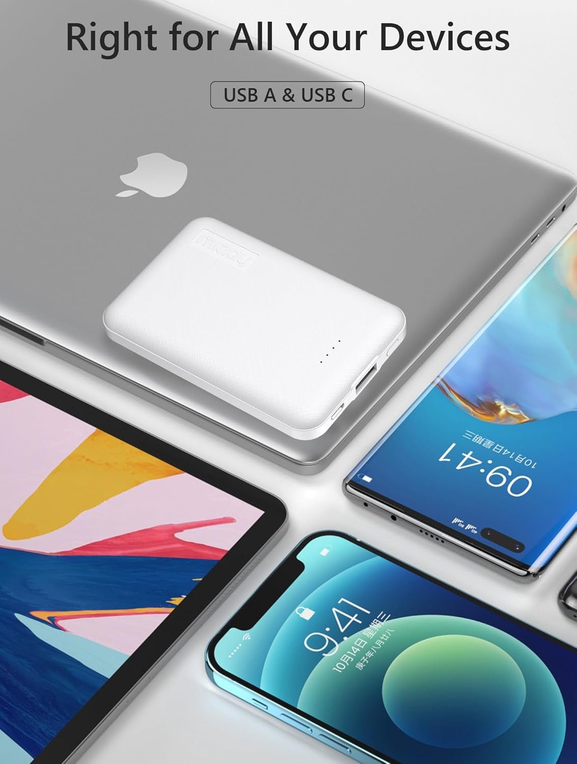 Miady 2-Pack 5000mAh Mini Portable Charger - USB-C Fast Charging iPhone 16 Galaxy - PREMA TIME - Prema Time