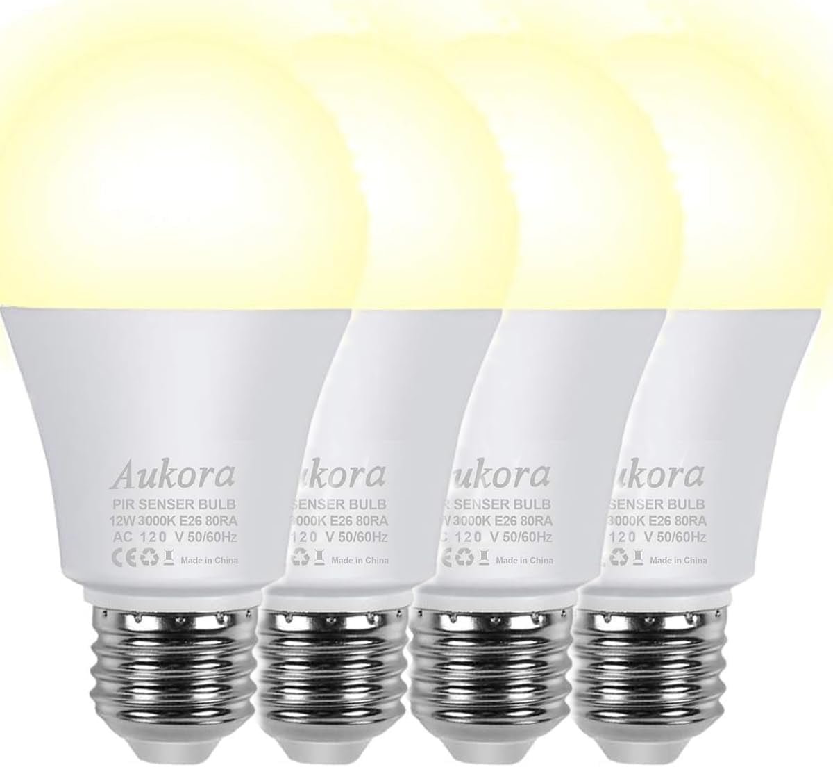 Motion Sensor Light Bulbs 4-Pack 12W E26 Dusk to Dawn Security LED Cold White - PREMA TIME - Prema Time