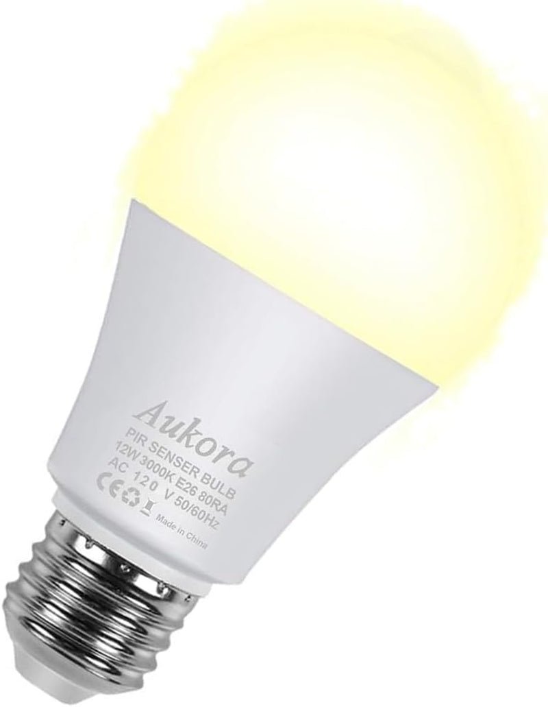 Motion Sensor Light Bulbs 4-Pack 12W E26 Dusk to Dawn Security LED Cold White - PREMA TIME - Prema Time