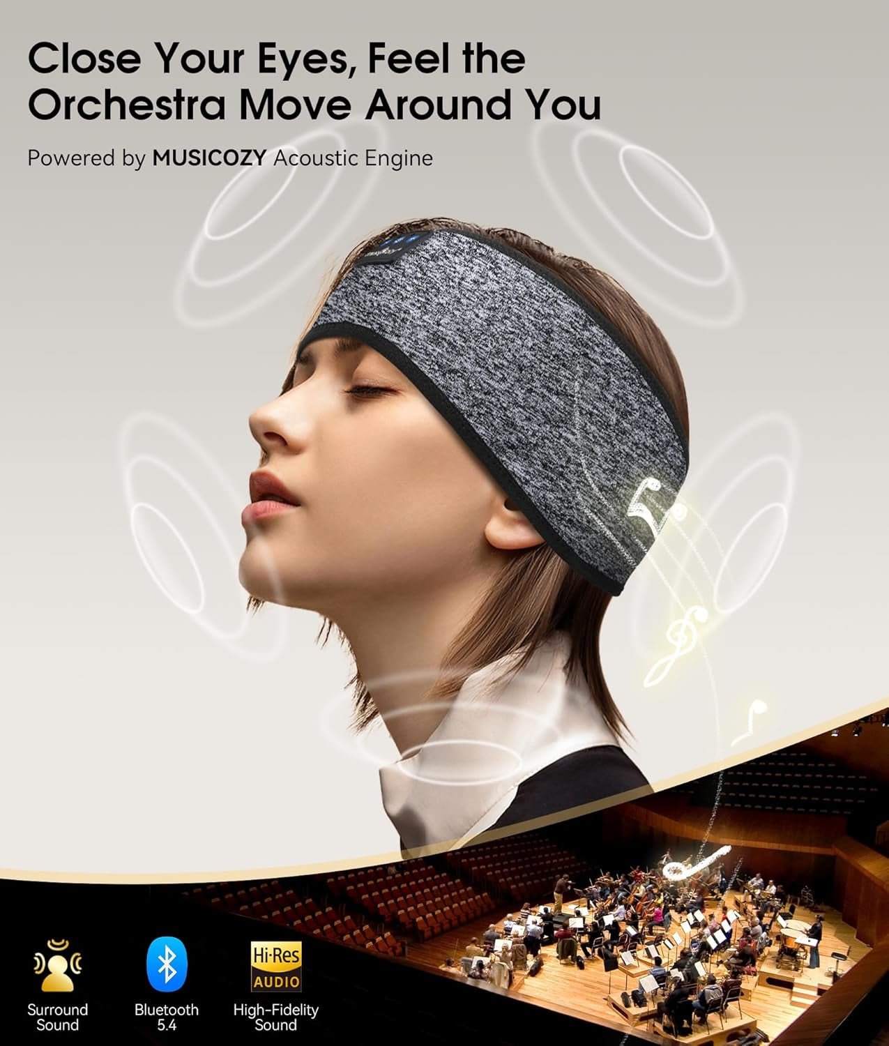 Sleep Headphones Bluetooth 5.4 Headband - Wireless Music Earbuds Eye Mask | PREMA TIME - Prema Time