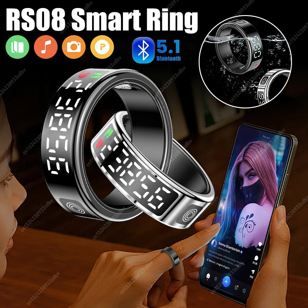 Smart Ring 5ATM Waterproof - Heart Rate Blood Oxygen Fitness Tracker Multi Sport - Prema Time