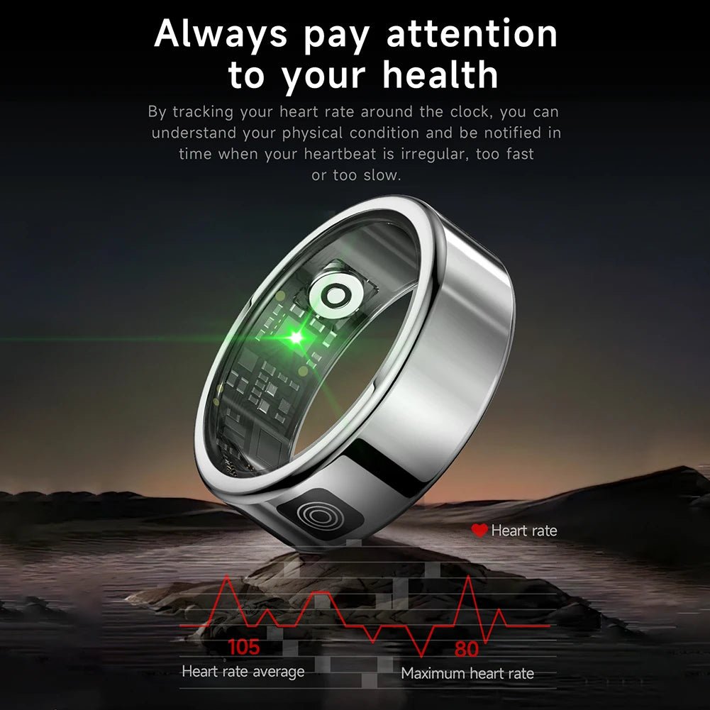 Smart Ring 5ATM Waterproof - Heart Rate Blood Oxygen Fitness Tracker Multi Sport - Prema Time