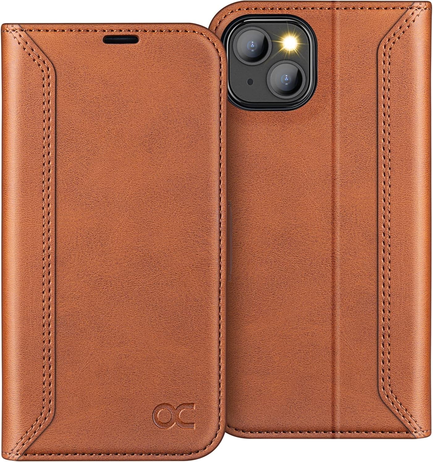 OCASE iPhone 13 Blue Wallet Case RFID Blocking Folio Kickstand - Prema Time