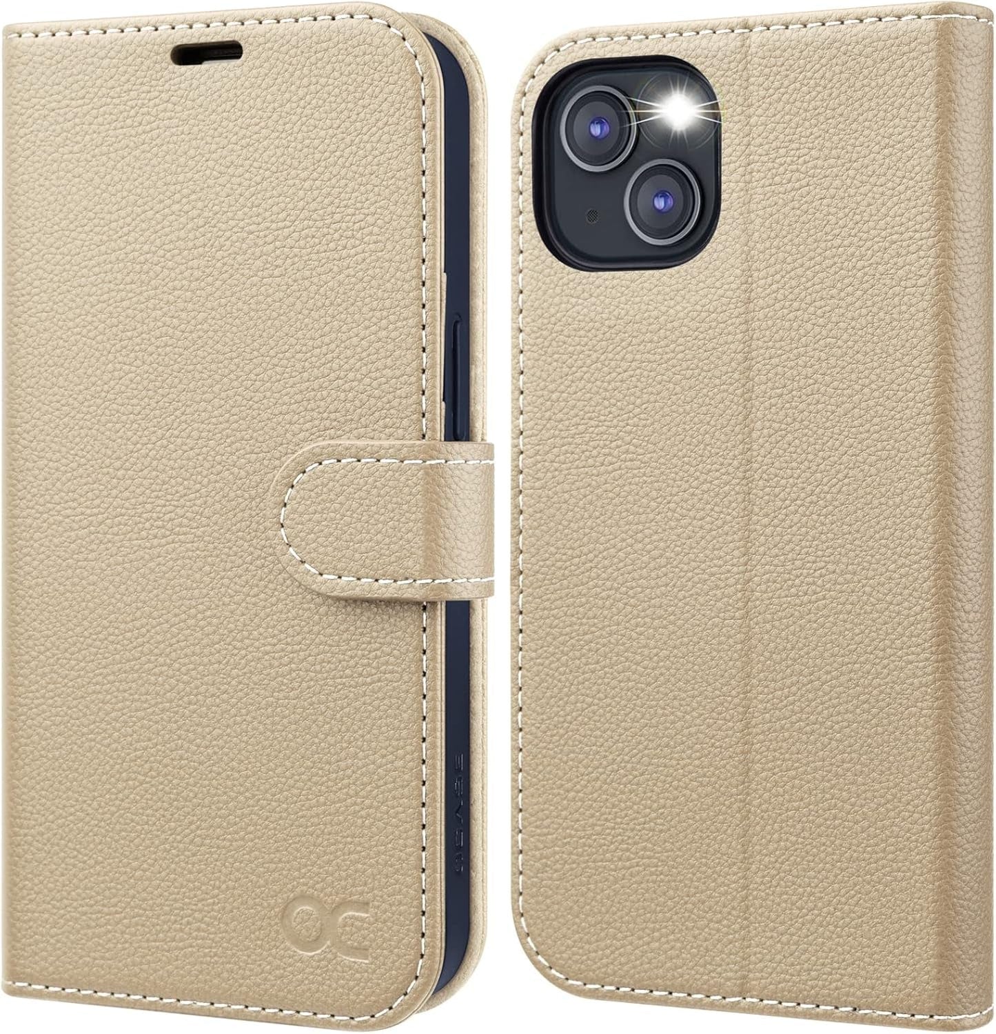 OCASE iPhone 13 Blue Wallet Case RFID Blocking Folio Kickstand - Prema Time