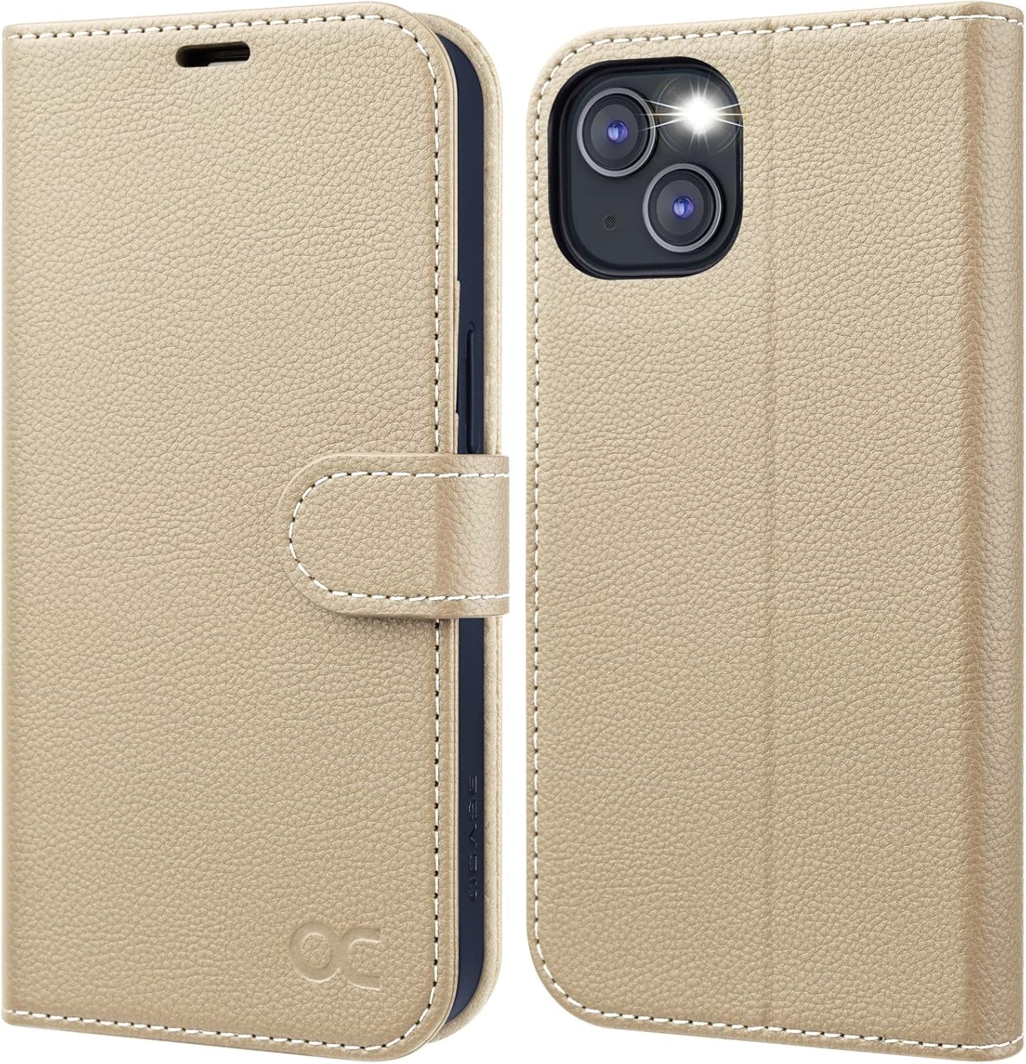 OCASE iPhone 13 Blue Wallet Case RFID Blocking Folio Kickstand - Prema Time